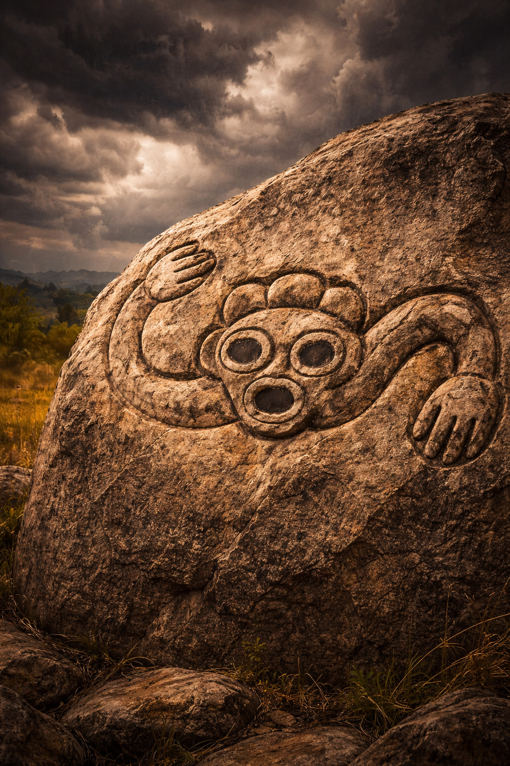 Cemí tallado en piedra